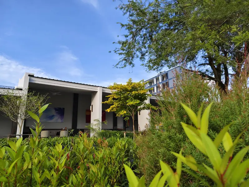 Garden and buildings at NKS Court