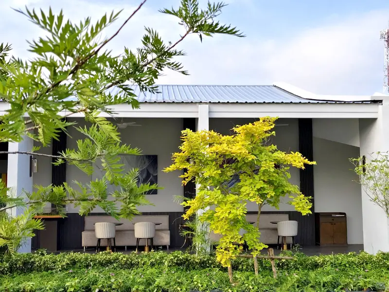 Garden and buildings at NKS Court