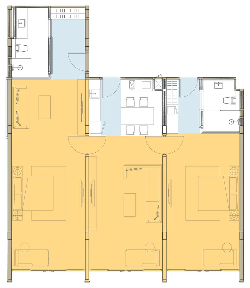 Floor plan of the Connecting Suite