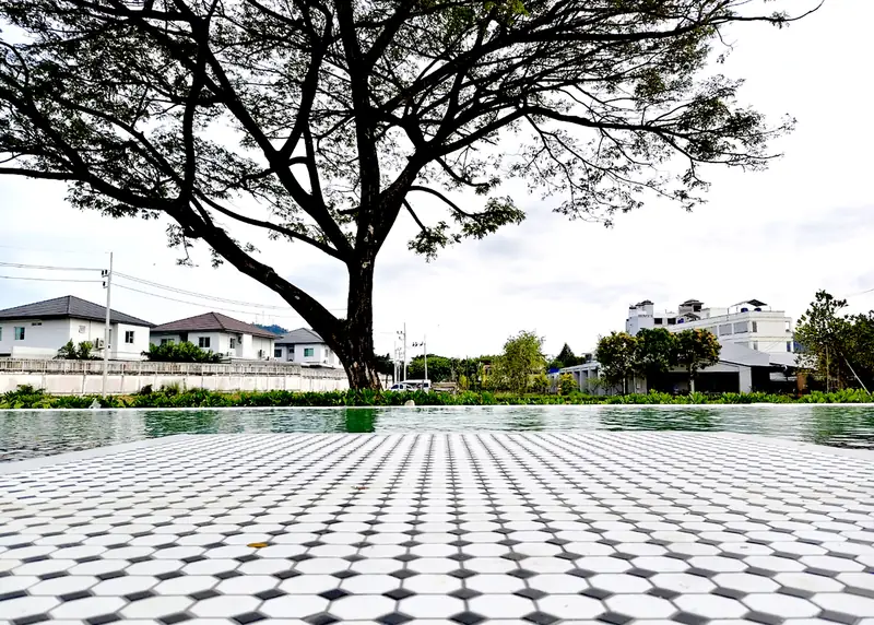 The saltwater pool at NKS Court